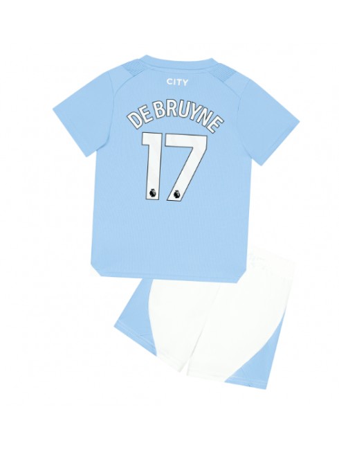 Billige Manchester City Kevin De Bruyne #17 Hjemmedraktsett Barn 2023-24 Kortermet (+ Korte bukser)